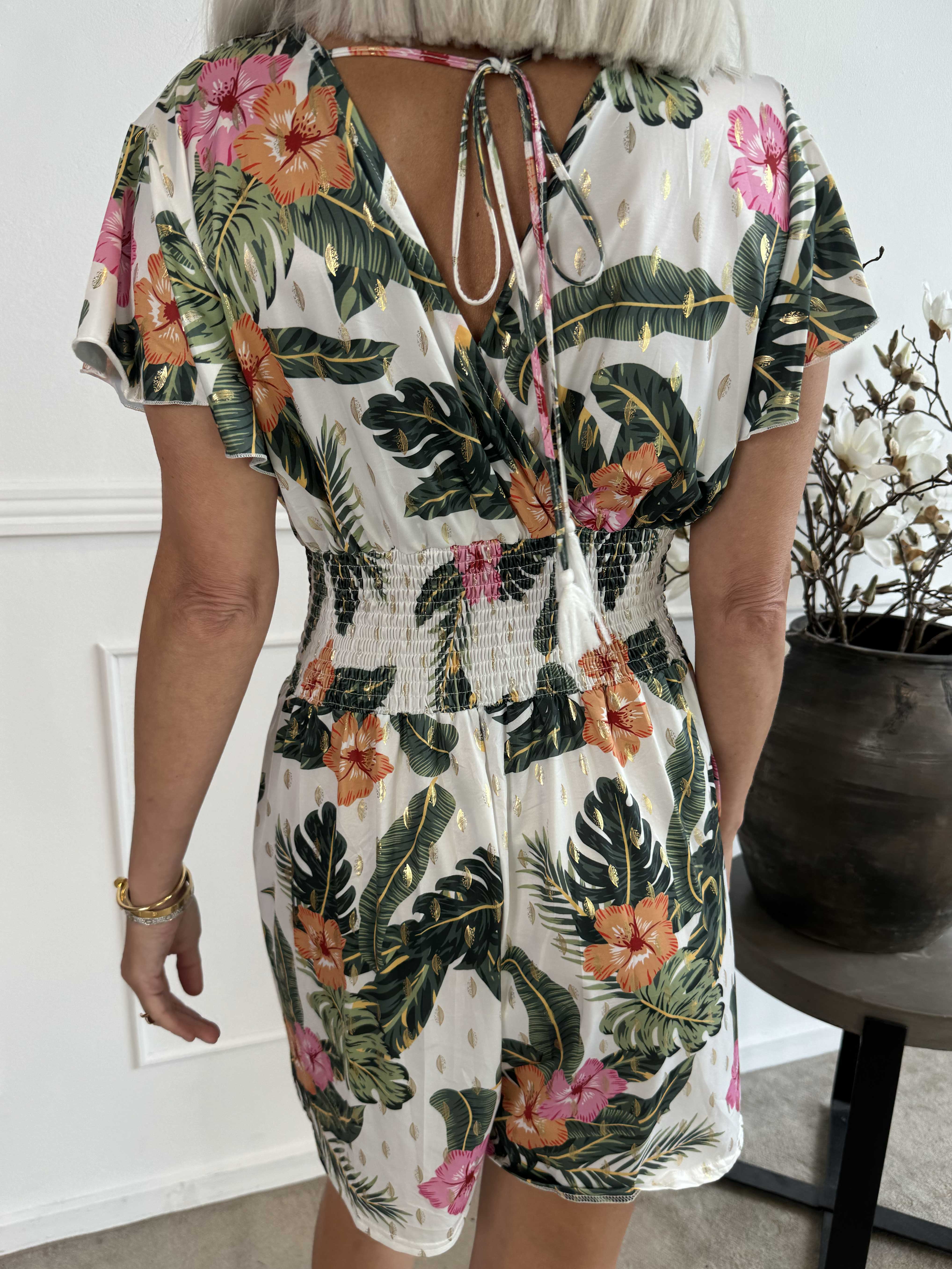 Pams Flower Playsuit - Elastisk playsuit med lommer
